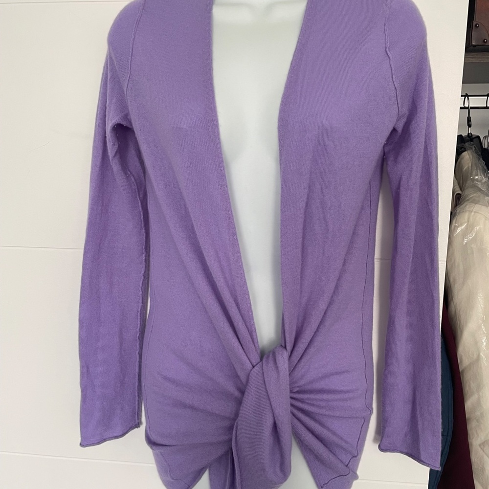 Calypso St Barth 100% Cashmere Long Sweater PURPLE SUMMER FUN Lightweight S
